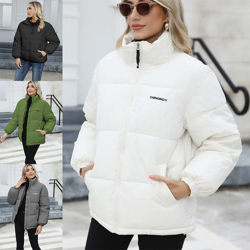 Winter Coat Women Casual Windproof Down Cotton Coat Warm Thickened Jacket Solid Outwear All-match Loose Tops Clothing - globaltradeleader