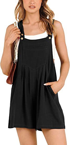 Women's Short Overalls Summer Casual Adjustable Strap Loose Short Bib Overalls Jumpsuit Rompers - globaltradeleader