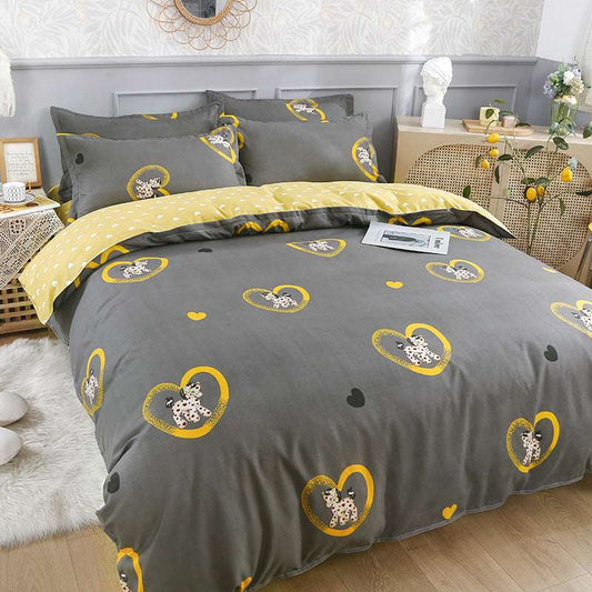 Simple Pure Cotton Brushed Four-piece Set