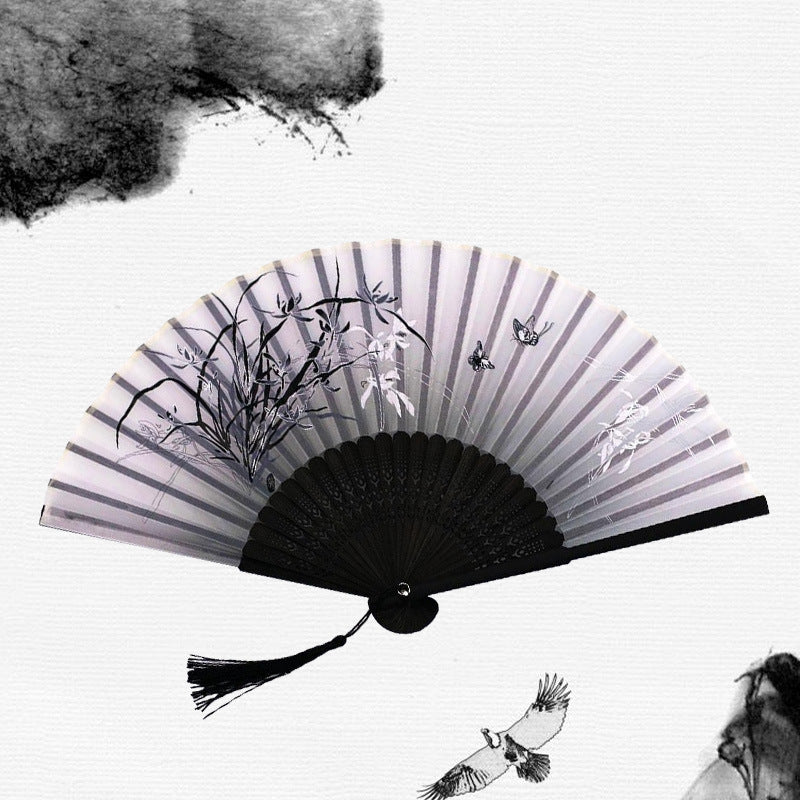 Folding Fan Bamboo Ancient Style Han Chinese Clothing Chinese Style Small Fan