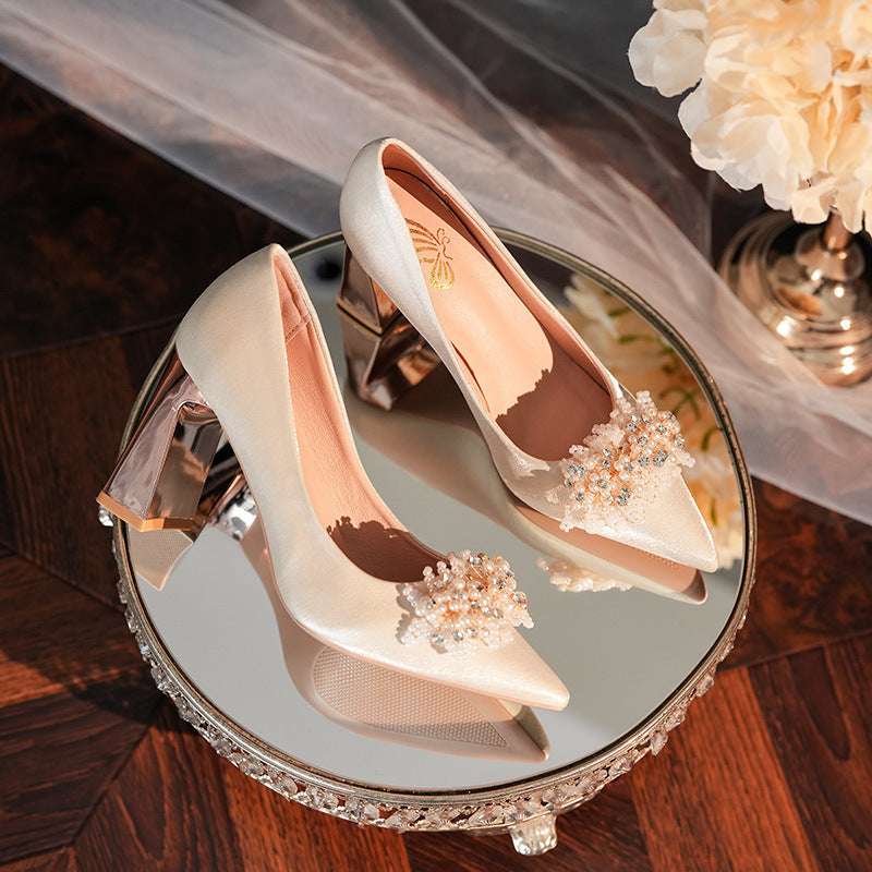 Niche French Style Women's Bridal High Heels - globaltradeleader
