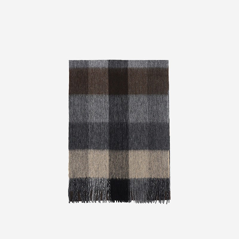 Wool Scarf Winter Popular Women's Men's Thickening Minimalist Plaid