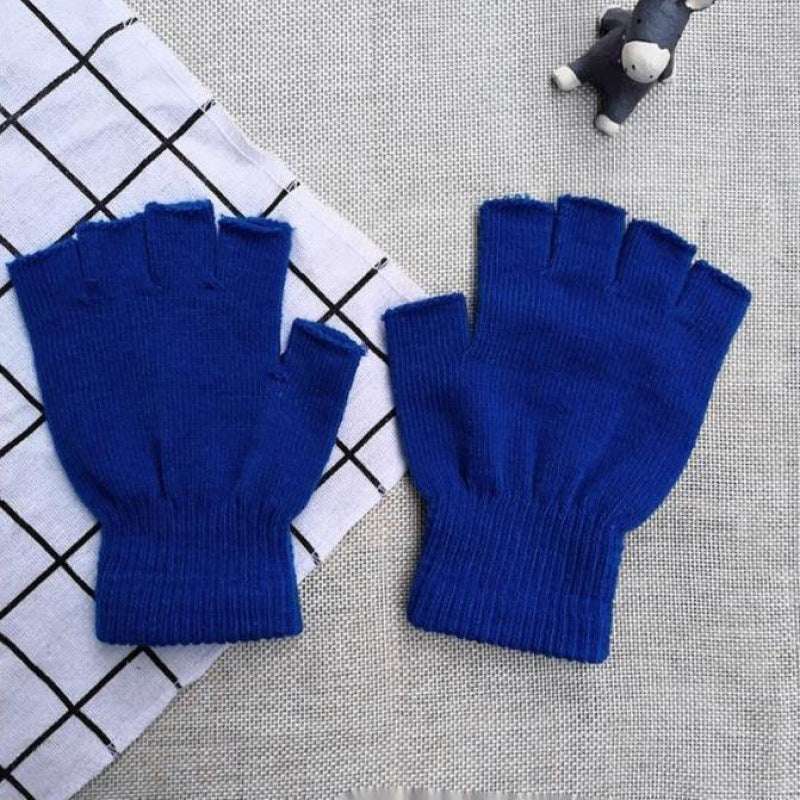 Autumn And Winter Thin Knitted Half Finger Gloves Adult Riding Cold-proof - globaltradeleader