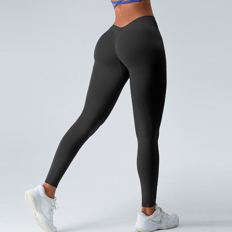 Seamless V Waist Yoga Pants Female High Waist Hip Lift - globaltradeleader