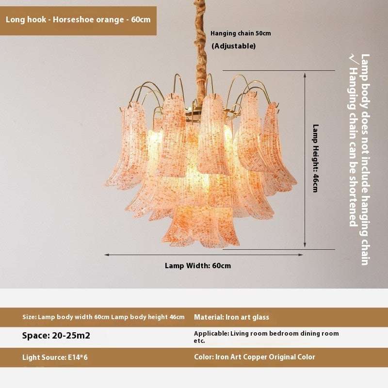Crystal Shell Chandelier Retro Color Bedroom Glass Lamp - globaltradeleader