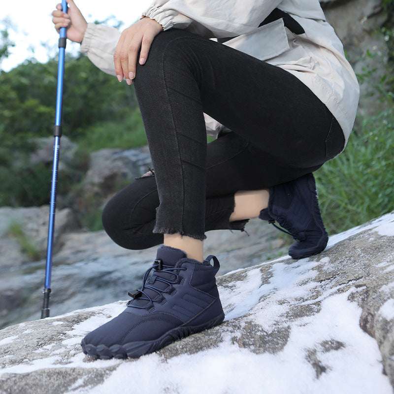 Outdoor Sports Cotton Shoes For Men And Women Winter Warm Slip-on Boots Wear-resistant Anti-ski Thickened Shoes Couple - globaltradeleader
