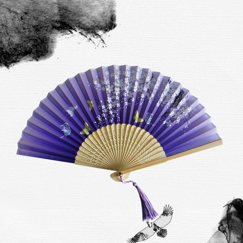 Folding Fan Bamboo Ancient Style Han Chinese Clothing Chinese Style Small Fan