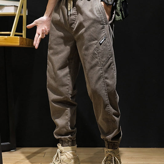 Labor Protection Work Jeans Plus Size Loose Tappered Drawstring Wear-resistant Stain-resistant Harem Pants - globaltradeleader