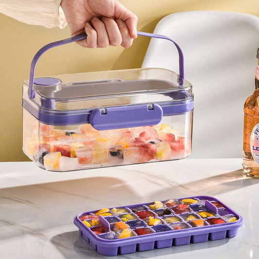 New Silicone Press Ice Maker Single Double Layer Square Ice Cube Mold - globaltradeleader