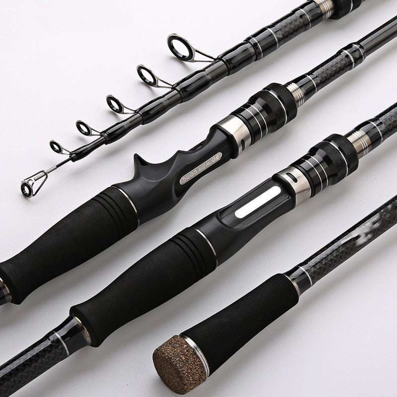 Carbon Telescopic Ultra Light Short Section Portable Straight Shank Fishing Rod