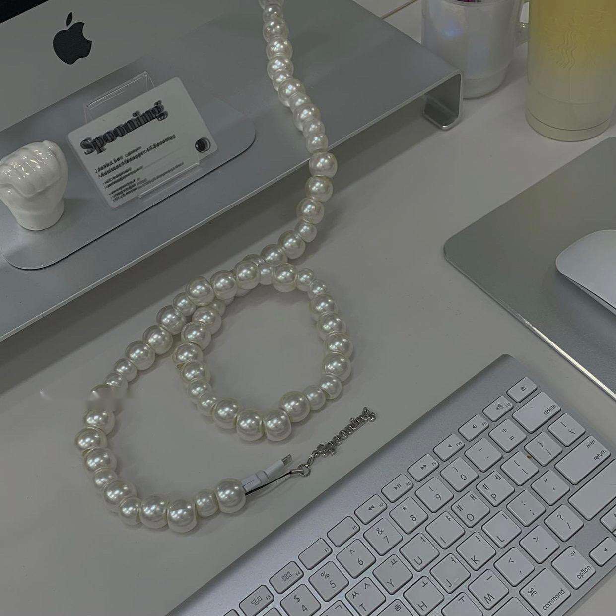 Pearl Beaded Mobile Phone Data Cable