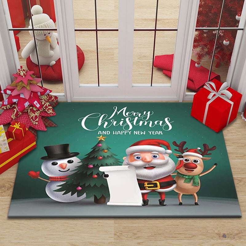 Christmas Carpet Living Room Festive Red Floor Mat