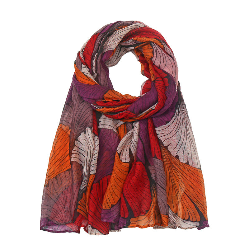 Printed Bali Yarn Scarf Women's Cotton And Linen Talma