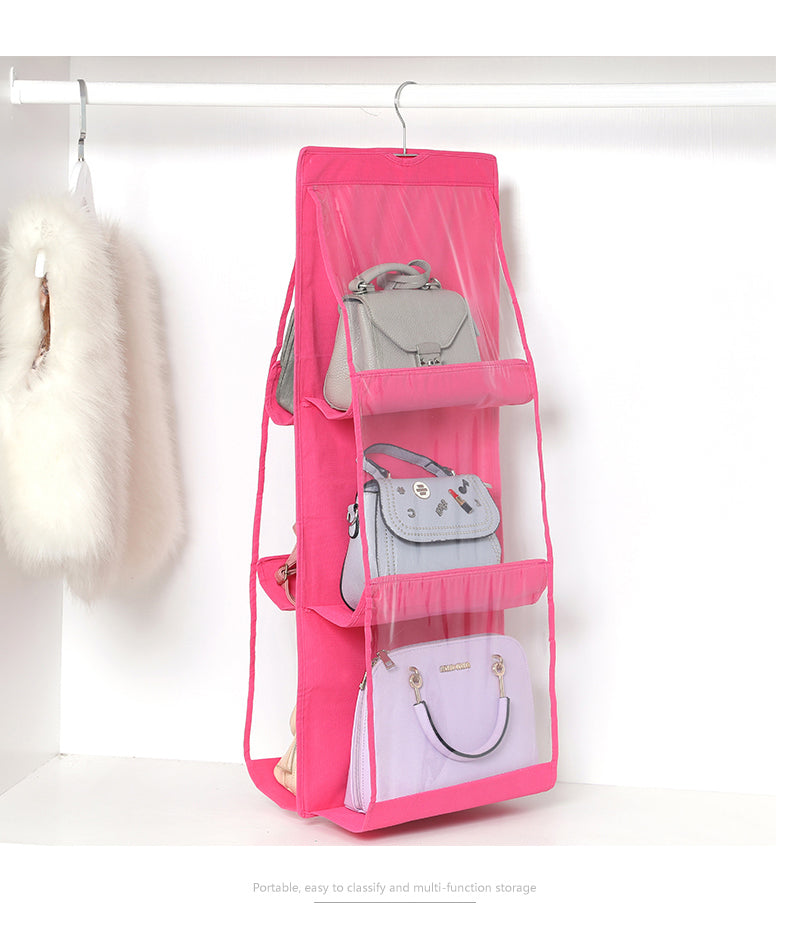 Double-sided Six-layer Visible Transparent Hanging Bag Hanging Storage Hanging Bag