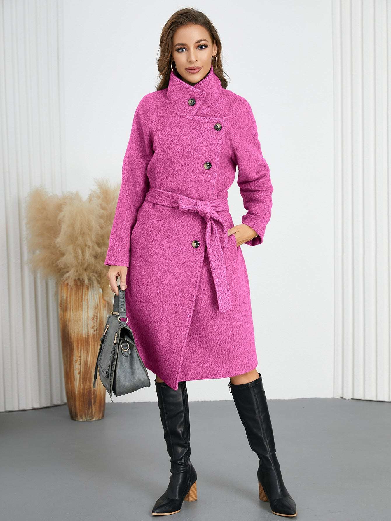 Solid Color Woolen Coat Warm Thickened - globaltradeleader