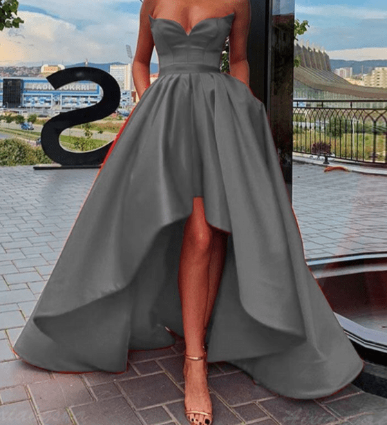 Ladies Evening Dress Sexy Tube Top Satin - globaltradeleader