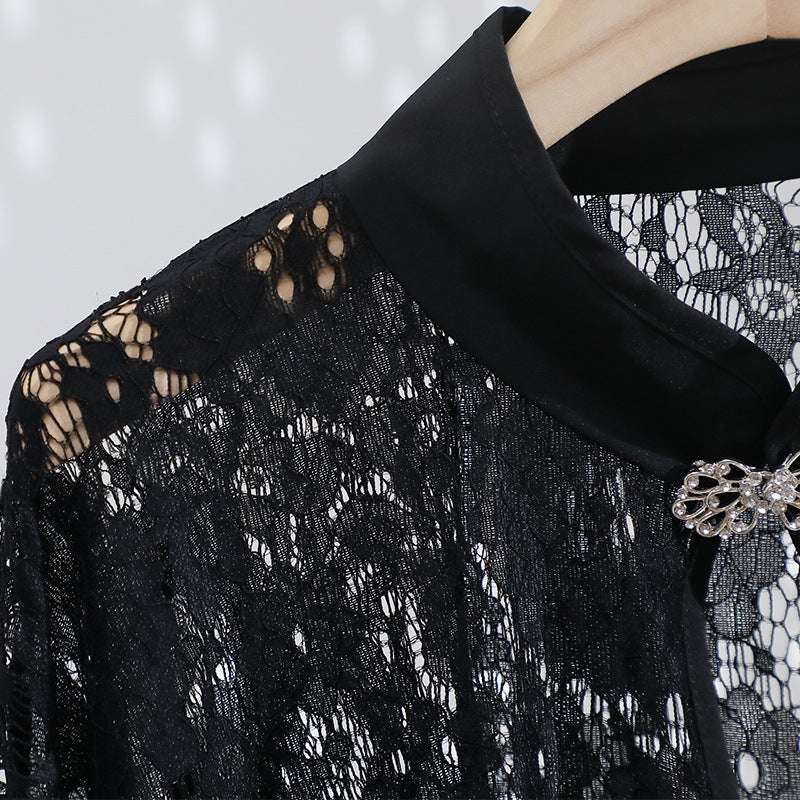 Cheongsam Shawl Retro Cloak Silver Buckle Lace Small Coat