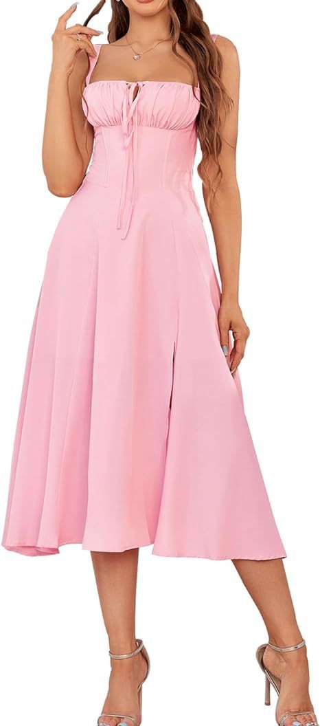 Mid-length Corset Elegant Slit Lace-up Women's Outing Leisure Dress - globaltradeleader