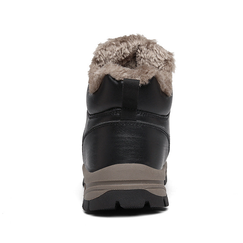 Winter Boots For Men Warm Leather Shoes With Plush - globaltradeleader