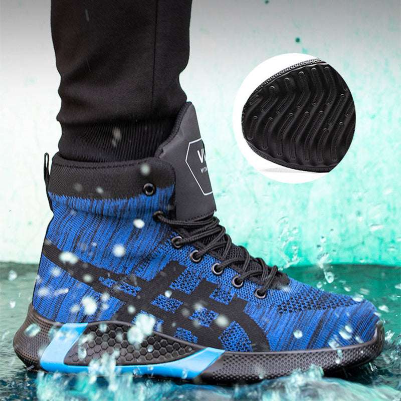 Winter Plush Boots Men Labor Protection Anti-smash Anti-puncture Work Shoes Warm Thickened Breathable Lace-up Safety Shoes - globaltradeleader