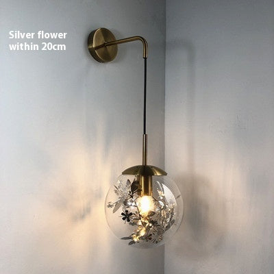 Creative Modern And Simple Bedroom Bedside Lamp Glass Small Wall Lamp - globaltradeleader