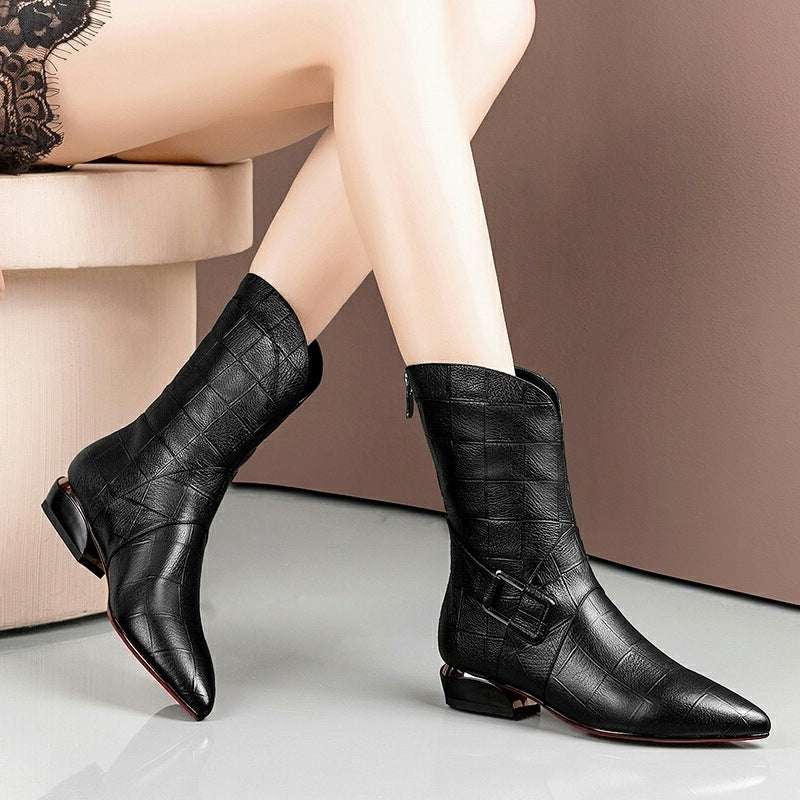 Women Boots Winter Ladies Flat Shoes Plus Size - globaltradeleader
