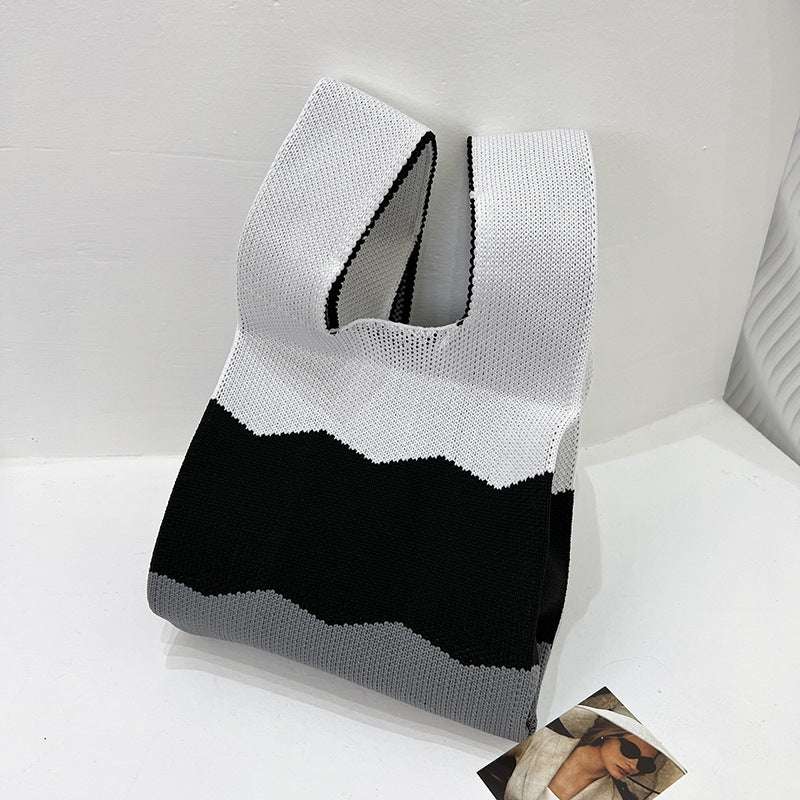 Knitted Colorful Knit Bucket Bag Handle