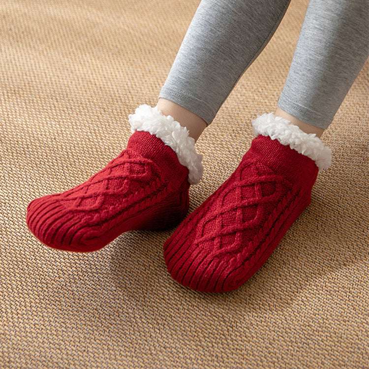 Winter Knitted Plush Floor Socks Home Warm Non-slip Carpet Socks Women - globaltradeleader