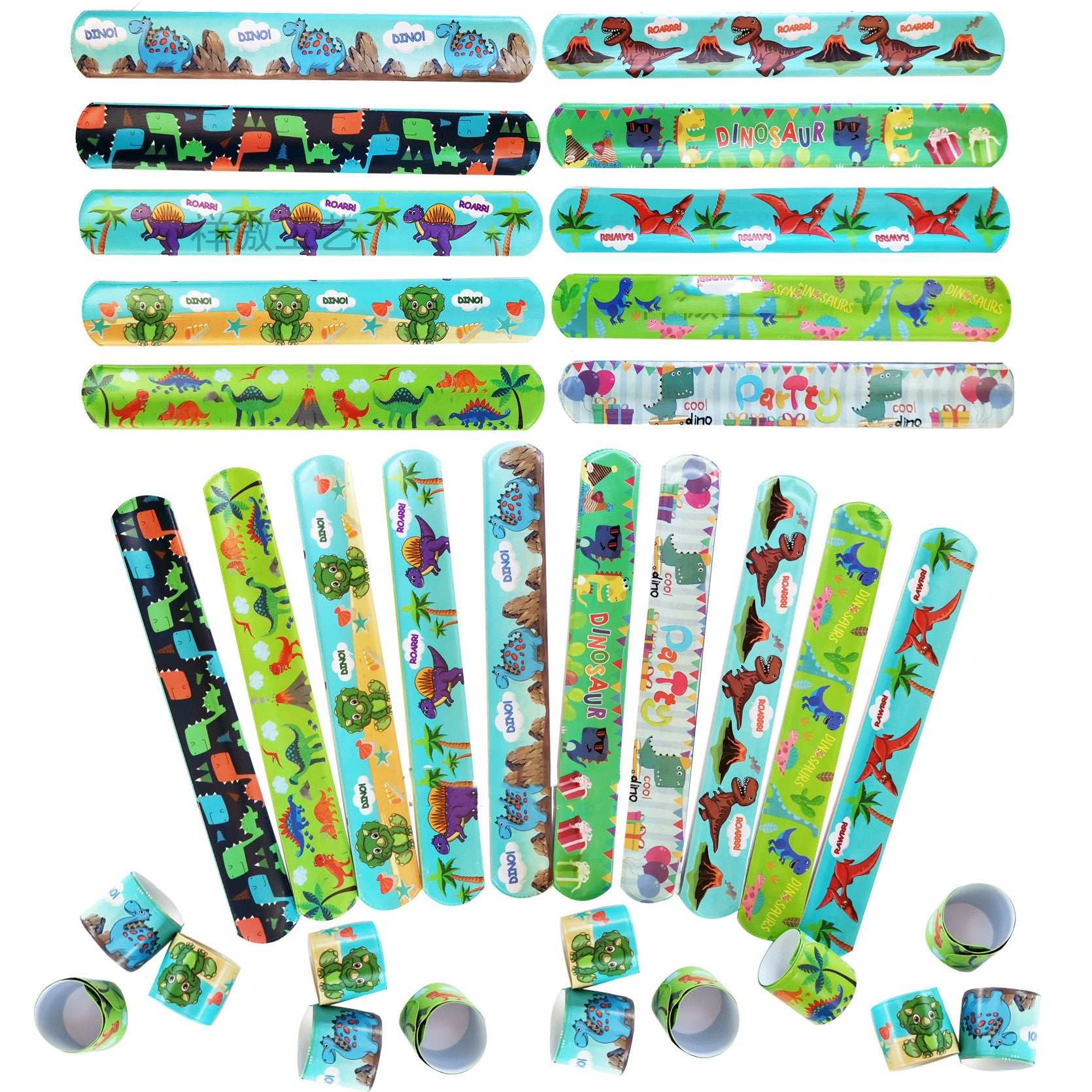 Children's Birthday Cartoon Dinosaur Party Slap Ring Wrist Band