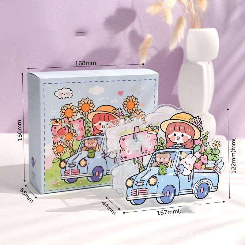 Acrylic Pencil Holder Student Stationery Organizing Storage Box