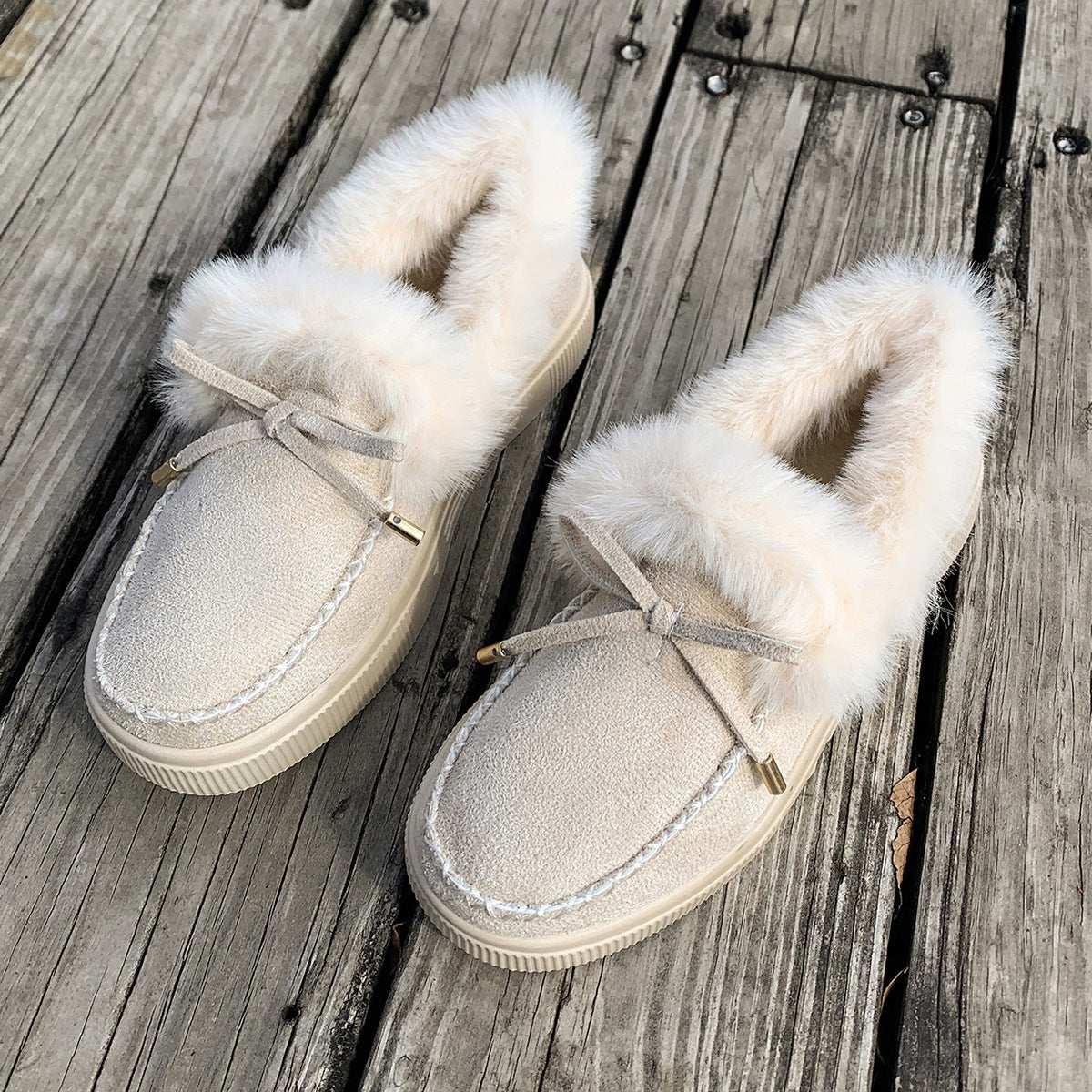 Winter Round Head Thick Bottom Velvet Warm Cotton Shoes Women - globaltradeleader