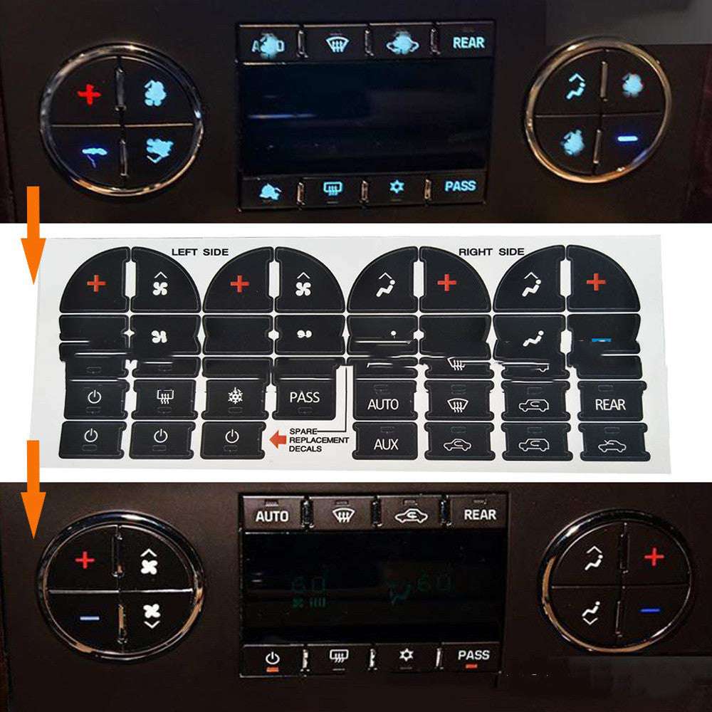 GM Car Button AC Central Control Repair Sticker 31 Keys