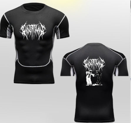 2D Printed Tights T-shirt Quick-drying High Elastic Sports Top Men's Workout Clothes - globaltradeleader