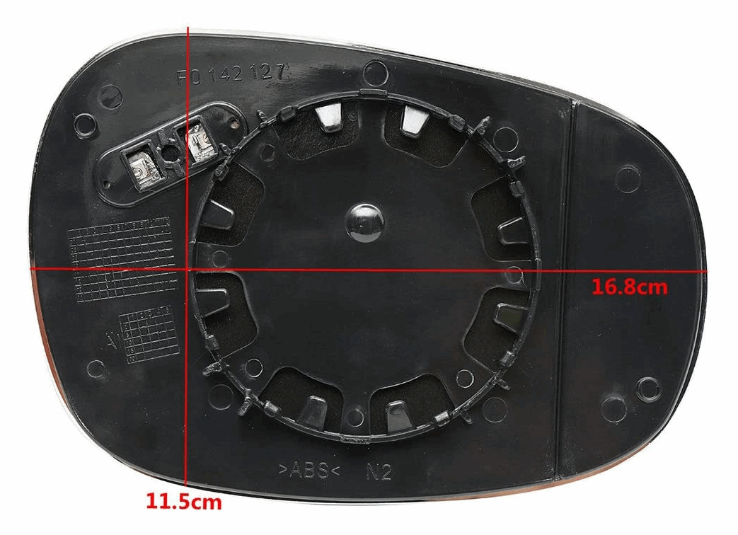 Rearview Mirror Lens With Heated Blue