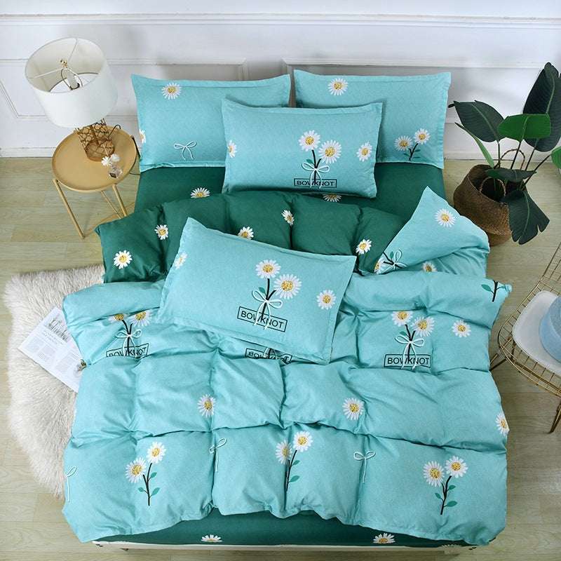 Brushed Plant Cashmere Four-piece Cartoon Bedding