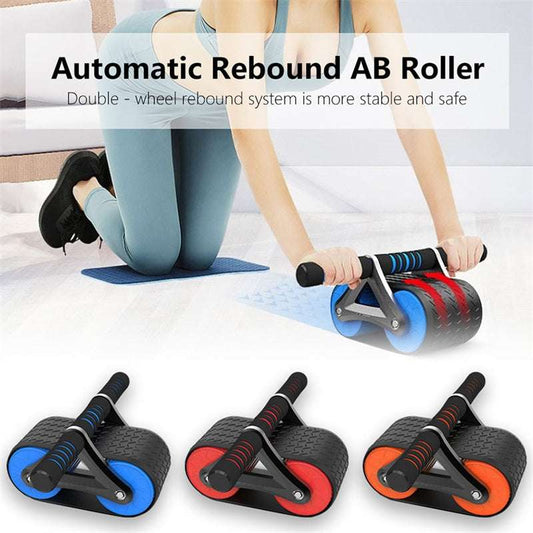 Double Wheel Abdominal Exerciser Women Men Automatic Rebound Ab Wheel Roller Waist Trainer Gym Sports Home Exercise Devices - globaltradeleader