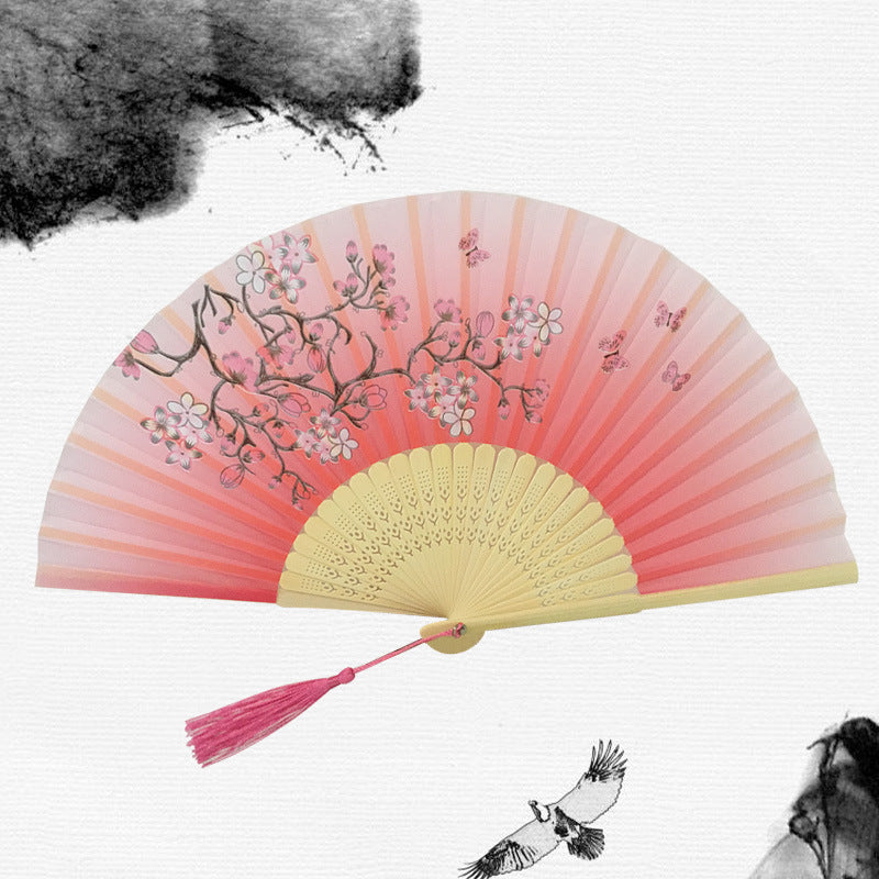 Folding Fan Bamboo Ancient Style Han Chinese Clothing Chinese Style Small Fan