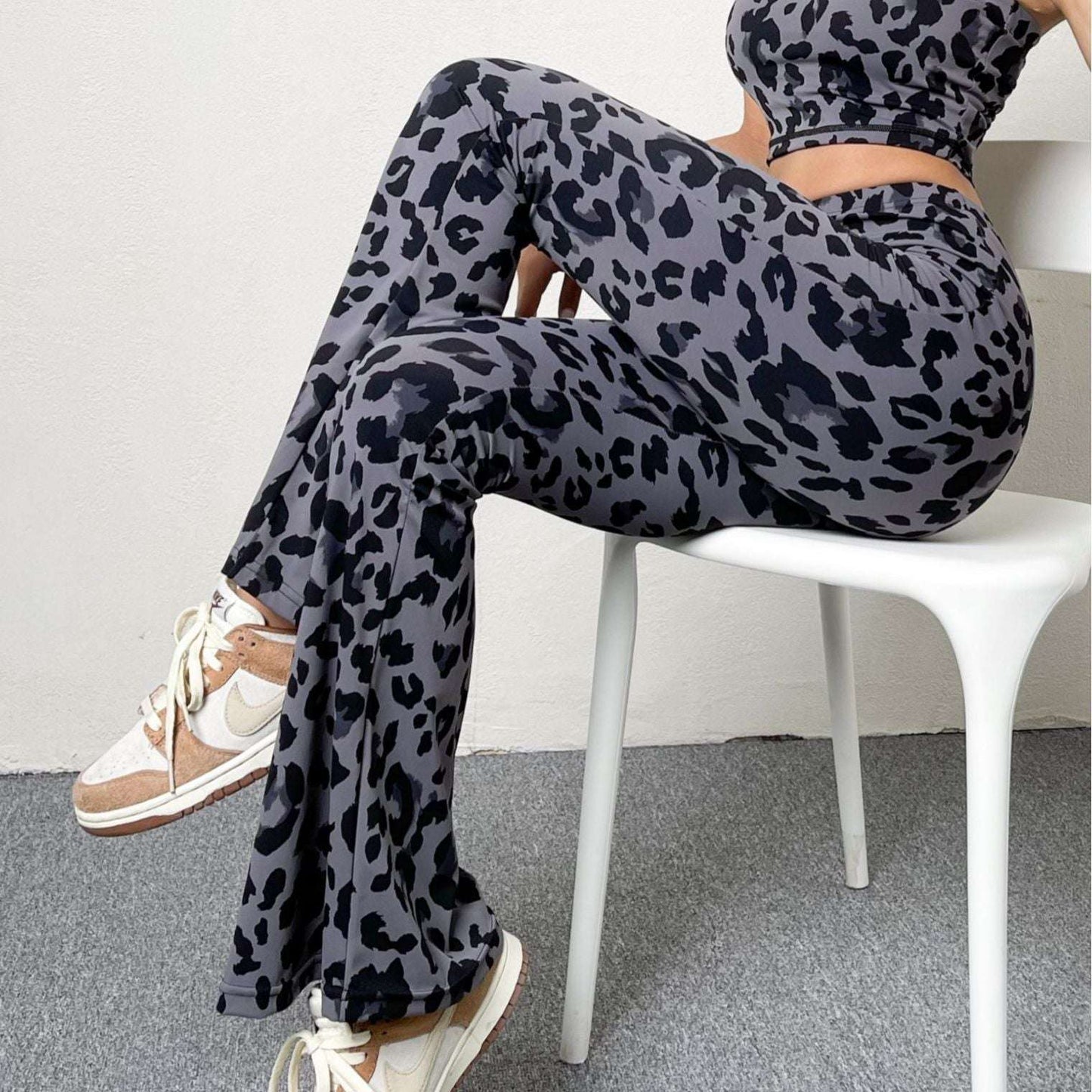 European And American Leopard Print Flared Pants - globaltradeleader