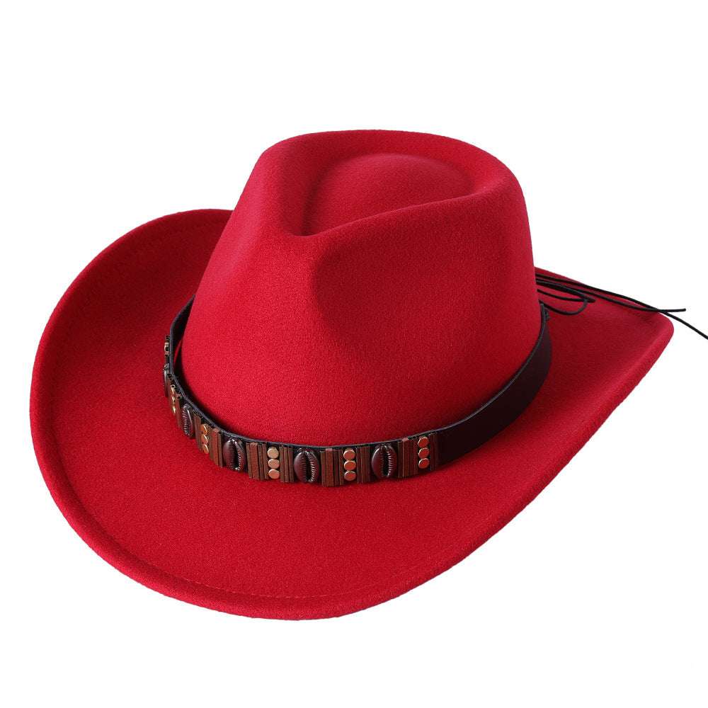 Woolen Hat Western Cowboy Top Hat Men's And Women's Curling Shell Accessories - globaltradeleader