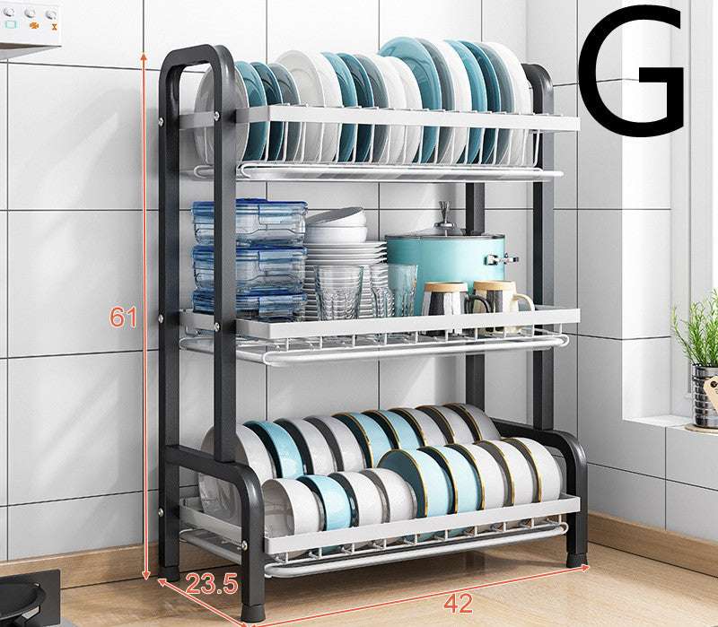 Kitchen Shelf Countertop Dish Drain Rack Small Household Dish Rack Cabinet Dish Storage Rack - globaltradeleader