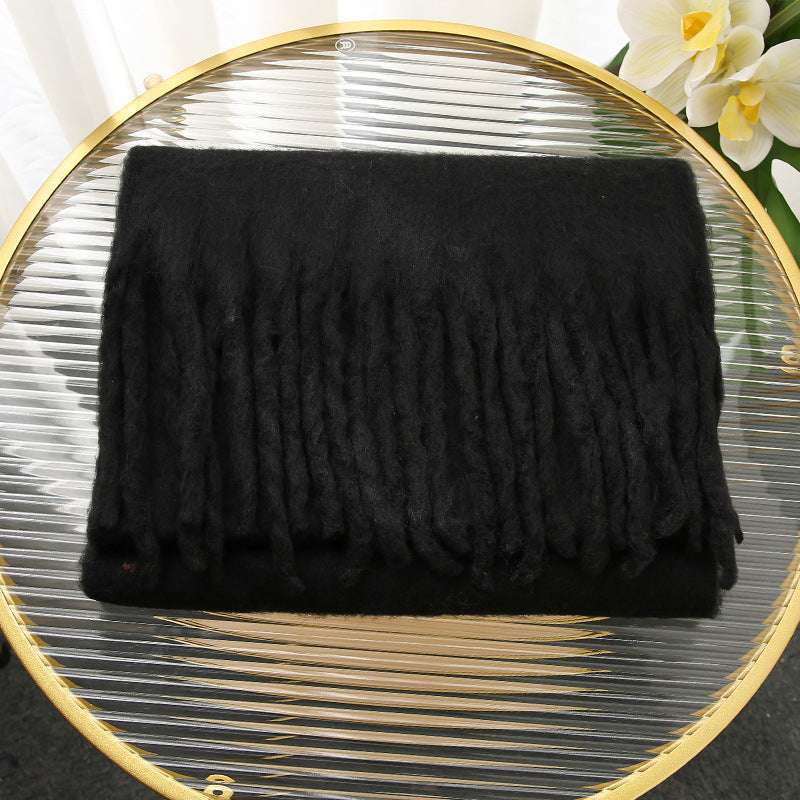 Soft And Warm Tassel Rectangular Scarf Shawl