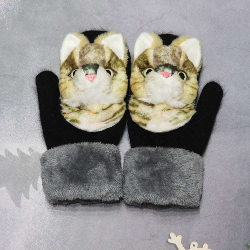 Winter Women's Plush Cartoon Animal Gloves - globaltradeleader