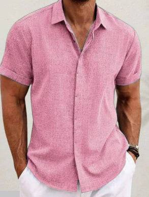 Men's Linen Short Sleeved T-shirt Loose Fitting - globaltradeleader