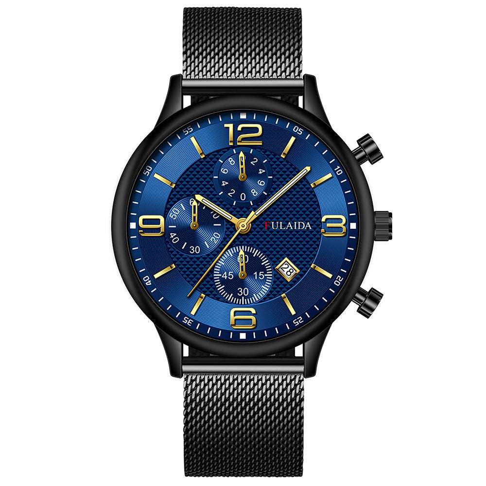 Mesh Strap Calendar Quartz Simple Casual All-match Men's Watch - globaltradeleader