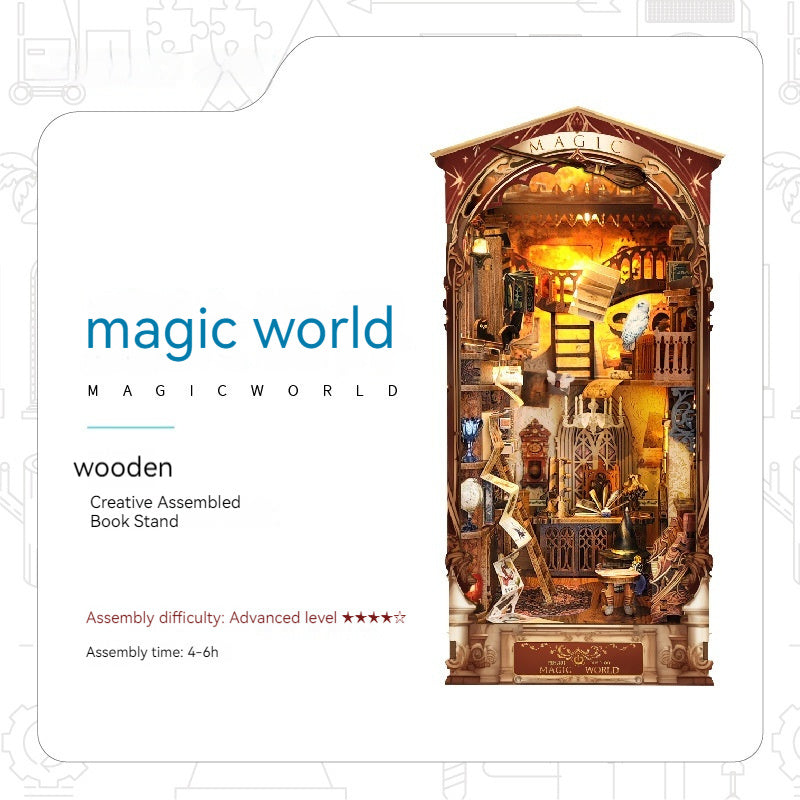 Whale Air Diy Cottage Magic World 3d Stereo Hand-assembled Book Stand Desktop Model Toy For Holiday Gift - globaltradeleader