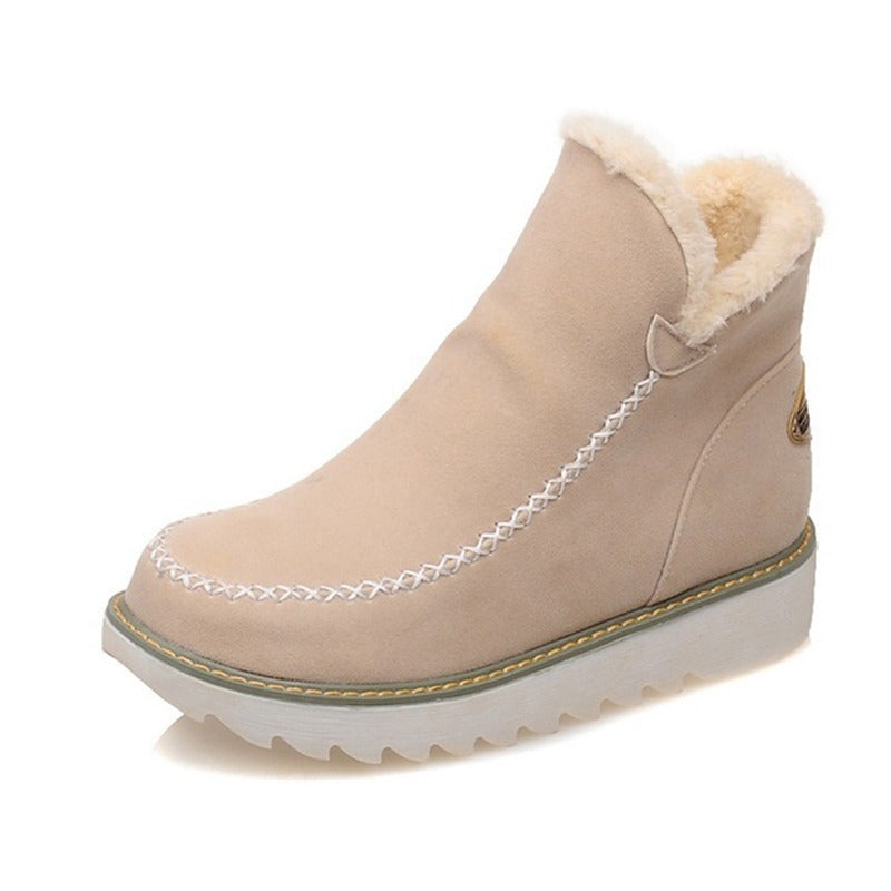 Flats Shoes Women Winter Snow Boots Warm Plush Ankle Booots - globaltradeleader