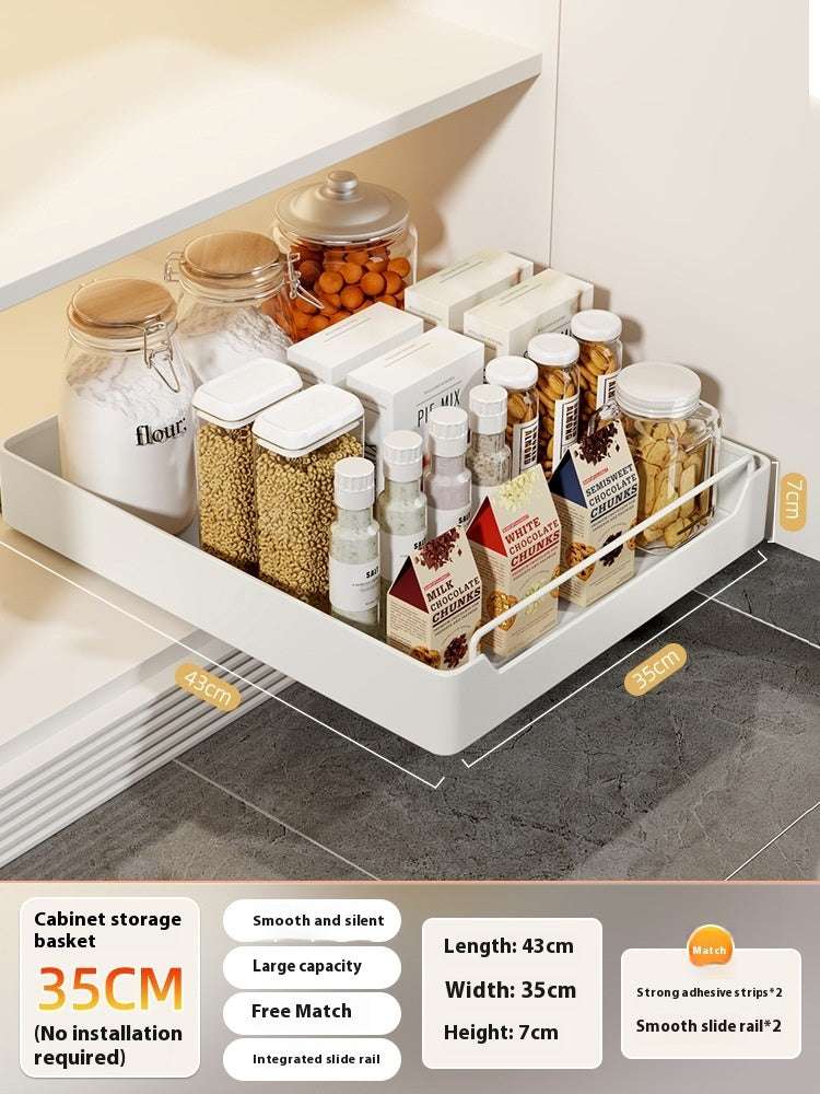 Pull-out Cookware Storage Rack Tableware Finishing Box - globaltradeleader