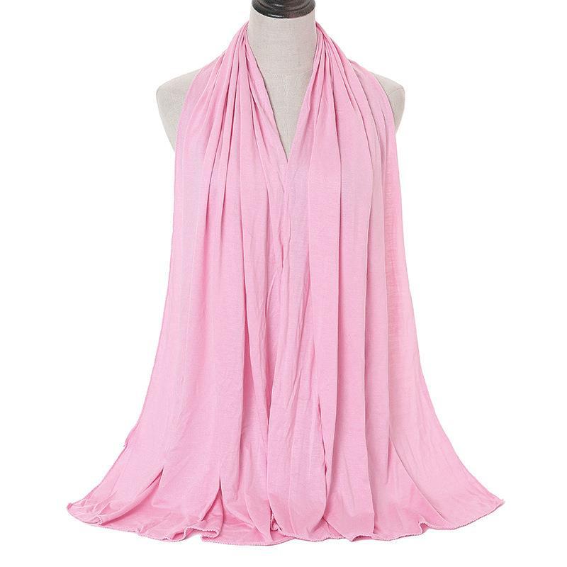 Pure Color Rayon Jersey Ethnic Women's Scarf Mercerized Cotton Modal Headcloth Scarf