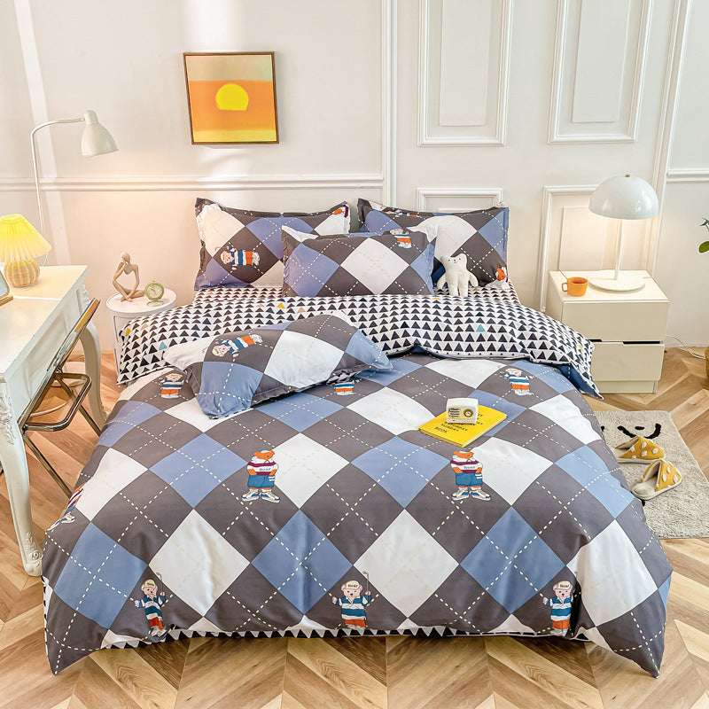 Cashmere Four-piece Brushed Quilt Cover Sheets - globaltradeleader