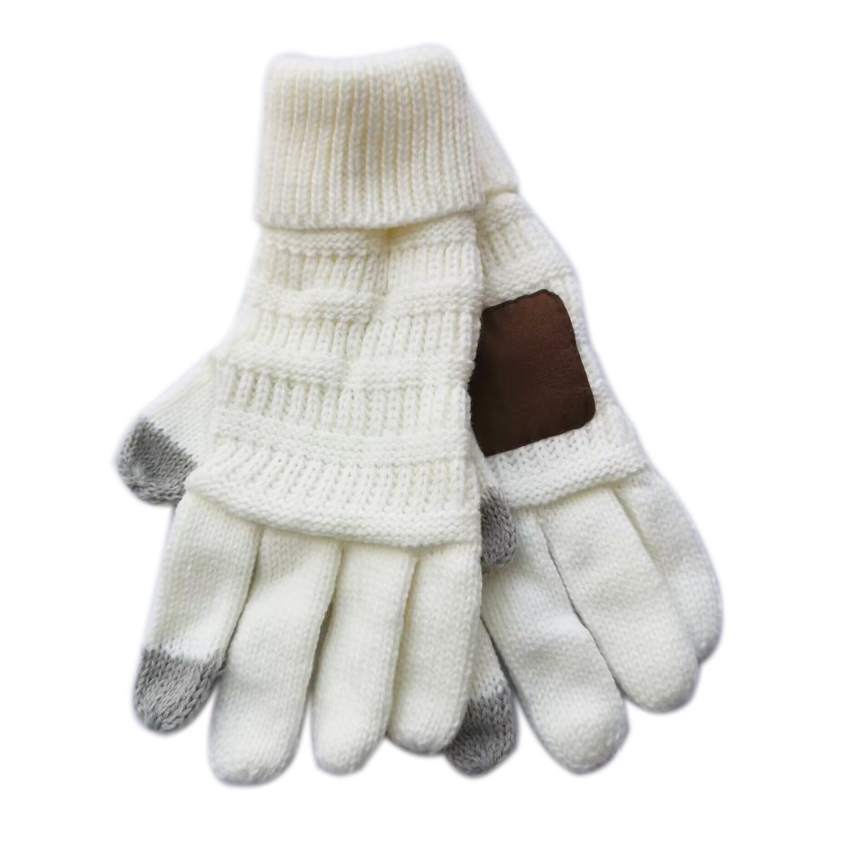 European And American Wool Knitted Turn-over Labeling Touch Screen Gloves - globaltradeleader